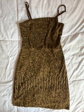Gold mini dress, size small